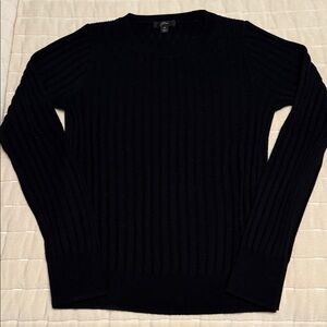 J. Crew Women's Long Sleeve Black Ribbed Crewneck Sweater Size: M